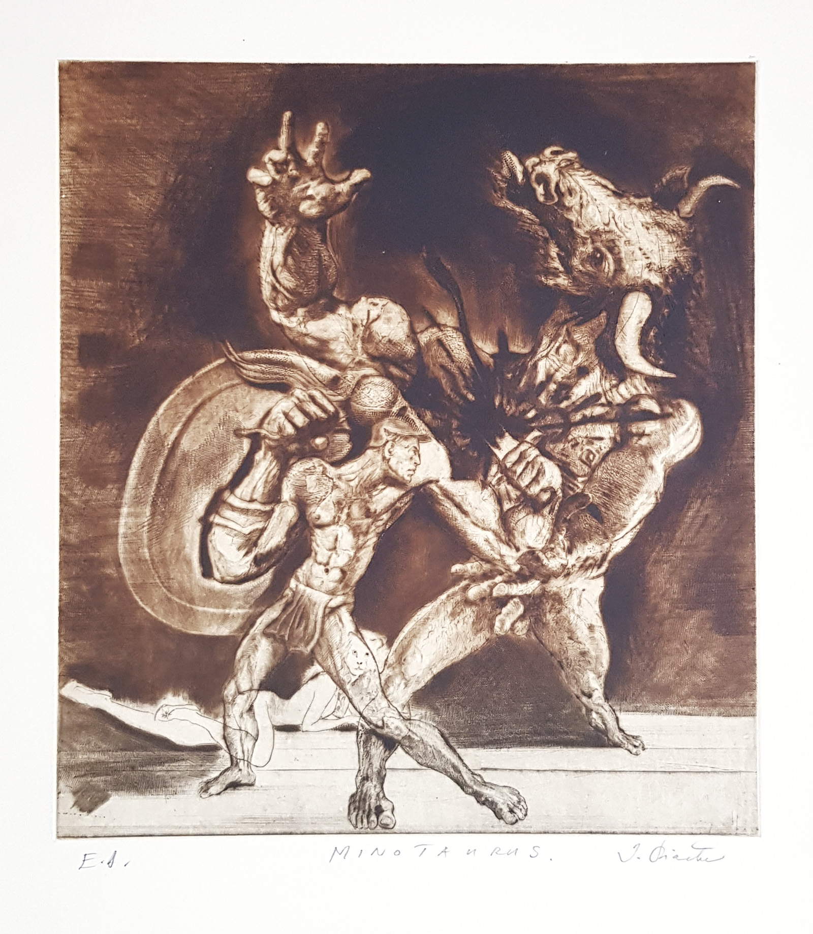 Minotaurus, Igor Piačka, rámovanie obrazov