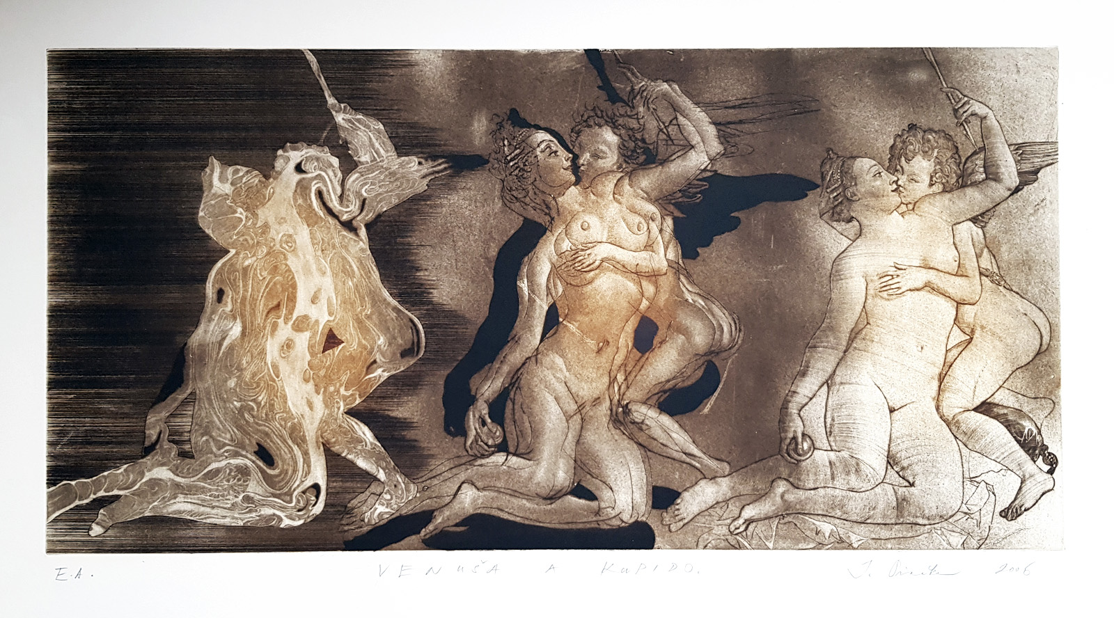 Venuša A Kupido, Igor Piačka, rámovanie obrazov