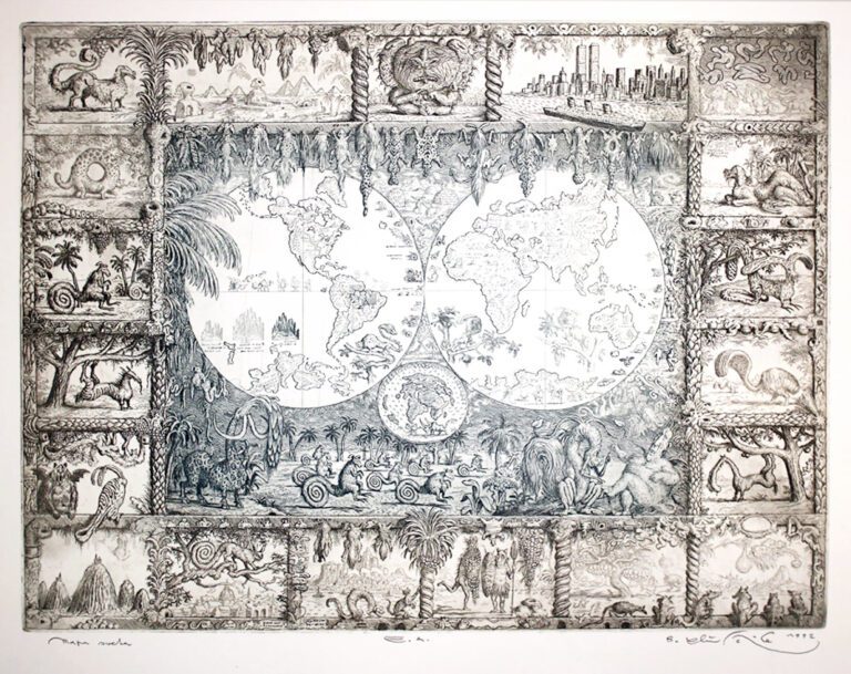 Mapa Sveta, Peter Klucik grafika, ilustrácia ramovanie obrazov Bratislava